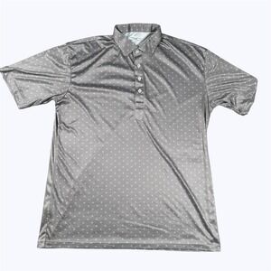 Collars & Co. Polo Shirt Mens XL Gray Geometric Dress Collar Short Sleeve Golf